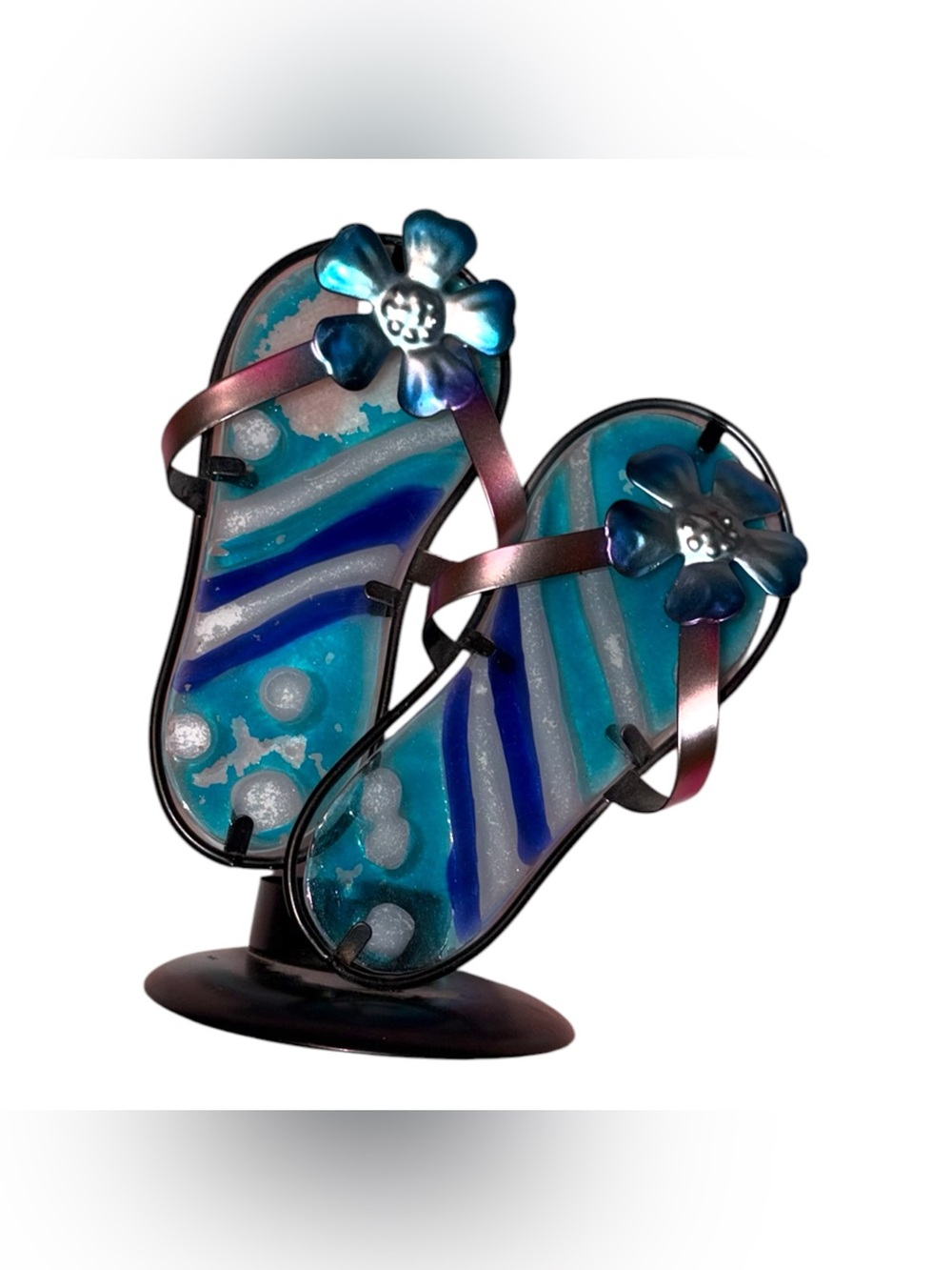 Y2K flip flop tropical candle holder